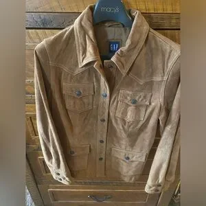GAP | Jackets & Coats | Gap Suede Leather Shirt Jacket Like New